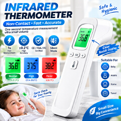 Non-Contact Thermometer Frontal Temperature Gun Infrared Digital Handheld Home Temperature Gun Medical Precision Electronic Forehead Thermometer for Infants Adults Medical Equipment Baby Personal Care