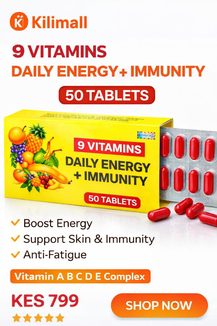 9-in-1 Daily Energy & Immunity Vitamins | Boost Energy, Support Skin & Immunity | Vitamin A B C D E Complex | Anti-Fatigue Supplement | 50 Tablets Value Pack