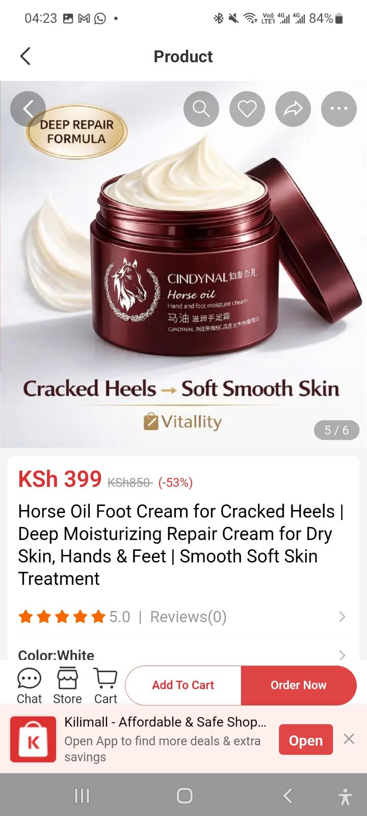 Horse Oil Foot Cream for Cracked Heels | Deep Moisturizing Repair Cream for Dry Skin, Hands & Feet | Smooth Soft Skin Treatment