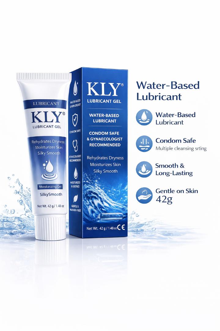 KLY Water-Based Lubricating Jelly 42g – Personal Lubricant Gel, Condom Safe, Long-Lasting, Smooth & Non-Sticky