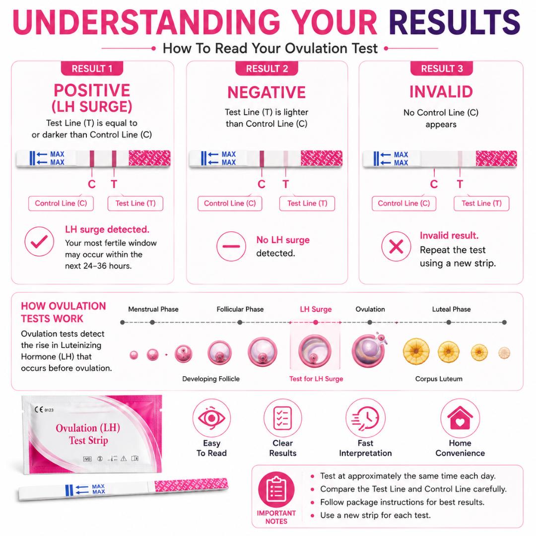 Ovulation (LH) Test Strips - Fertility Tracker Kit for Home Use view 4