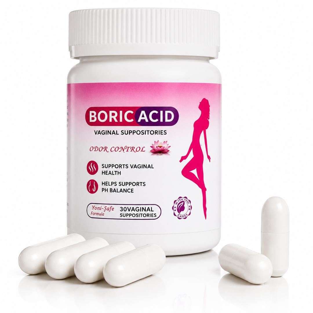 Boric Acid Vaginal Suppositories 30 Count pH Balance & Odor Control Intimate Care
