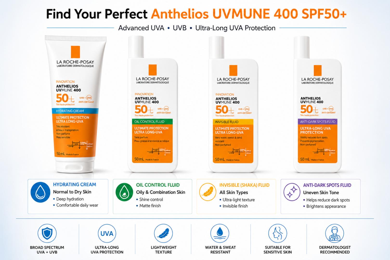 UVMUNE 400 SPF50+ Face Sunscreen Collection 50ml
