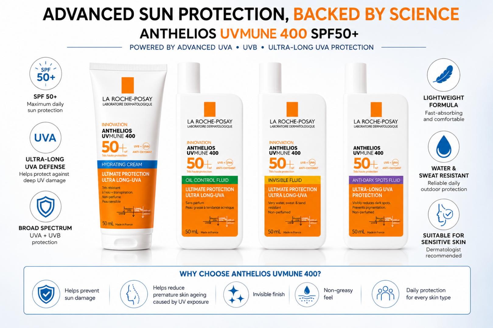 UVMUNE 400 SPF50+ Face Sunscreen Collection 50ml