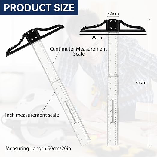 COKAI T-Square Ruler 60cm – Professional Drafting & Technical Drawing T Ruler with Clear Graduations + Protective Carrying Sleeve | Drawing Tool for Engineers, Architects, Students & Artists
