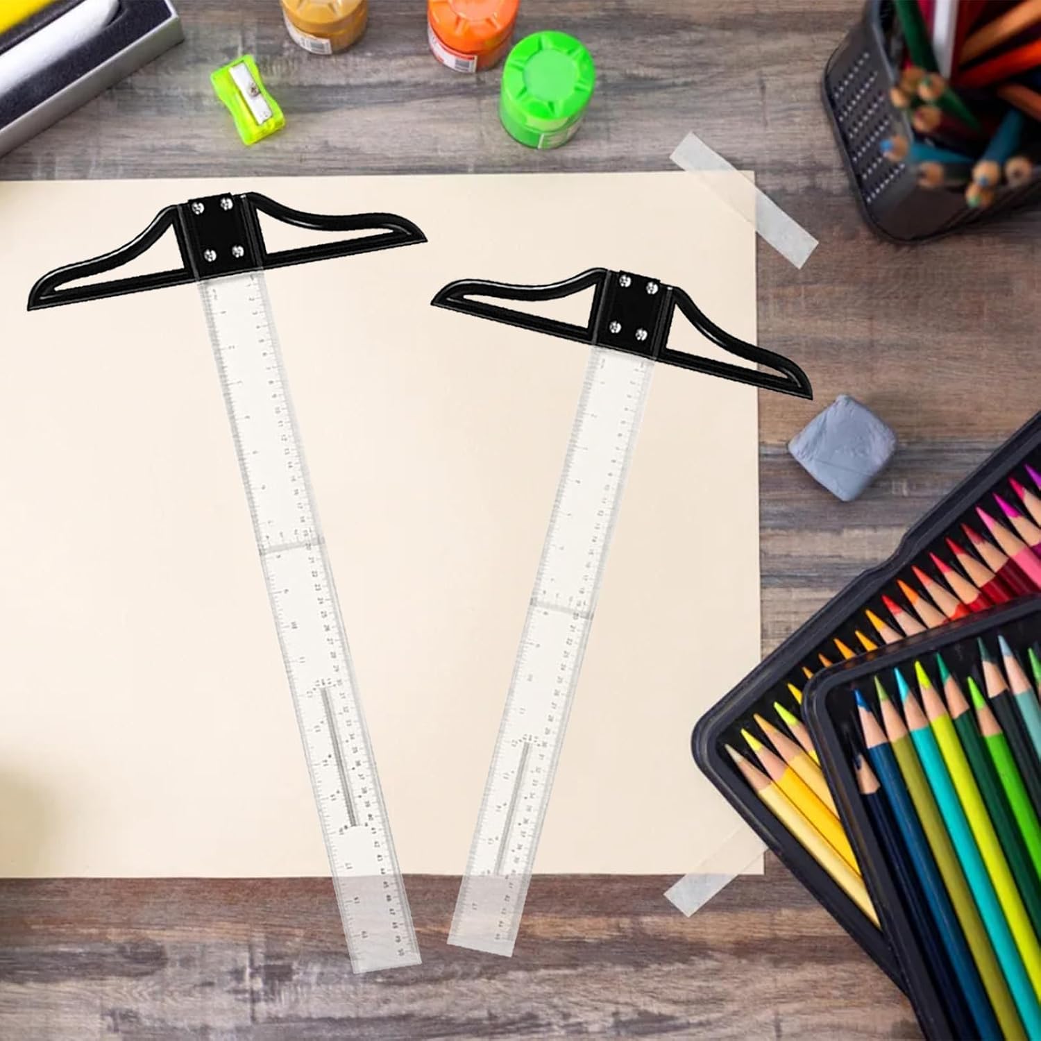 COKAI T-Square Ruler 60cm – Professional Drafting & Technical Drawing T Ruler with Clear Graduations + Protective Carrying Sleeve | Drawing Tool for Engineers, Architects, Students & Artists