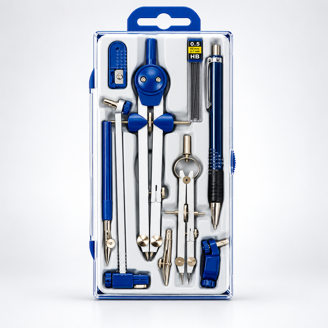 Complete Technical Drawing Kit Bundle – 9Pcs Metal Compass Set + 60cm T-Square + 35cm Set Square with Protractor Scale | Full Drafting Tools Package for Engineering & Architecture Students, Engineers