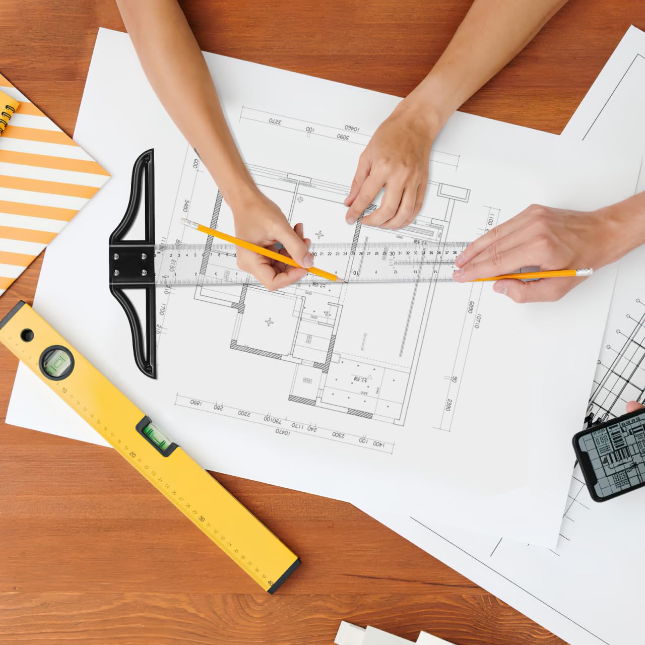 COKAI T-Square Ruler 60cm – Professional Drafting & Technical Drawing T Ruler with Clear Graduations + Protective Carrying Sleeve | Drawing Tool for Engineers, Architects, Students & Artists