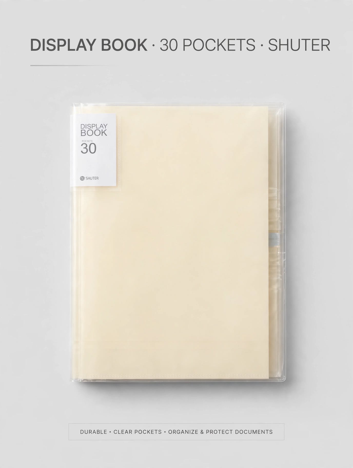 30 Pockets Premium A4 Display Book  – Clear Plastic Document File Folder with Transparent Pockets | Presentation File for Certificates, CVs, School Work & Office Documents