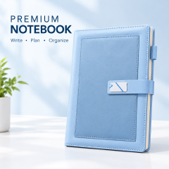 Premium A5 PU Leather Notebook 115 sheets (230 writing pages) – Hardcover Ruled Journal with Magnetic Strap Closure, Pen Loop & Ribbon Bookmark | Writing Notebook & Journaling