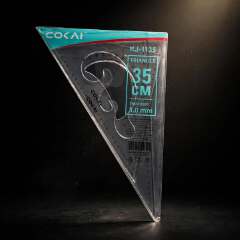 COKAI KJ-1135 Set Square 35cm – Large 30°/60° Triangle Ruler with Built-in Protractor Scale & cm/inch Graduations, 3mm Thick Clear Acrylic | Drafting Tool for Students, Engineers, Architects & Carpent