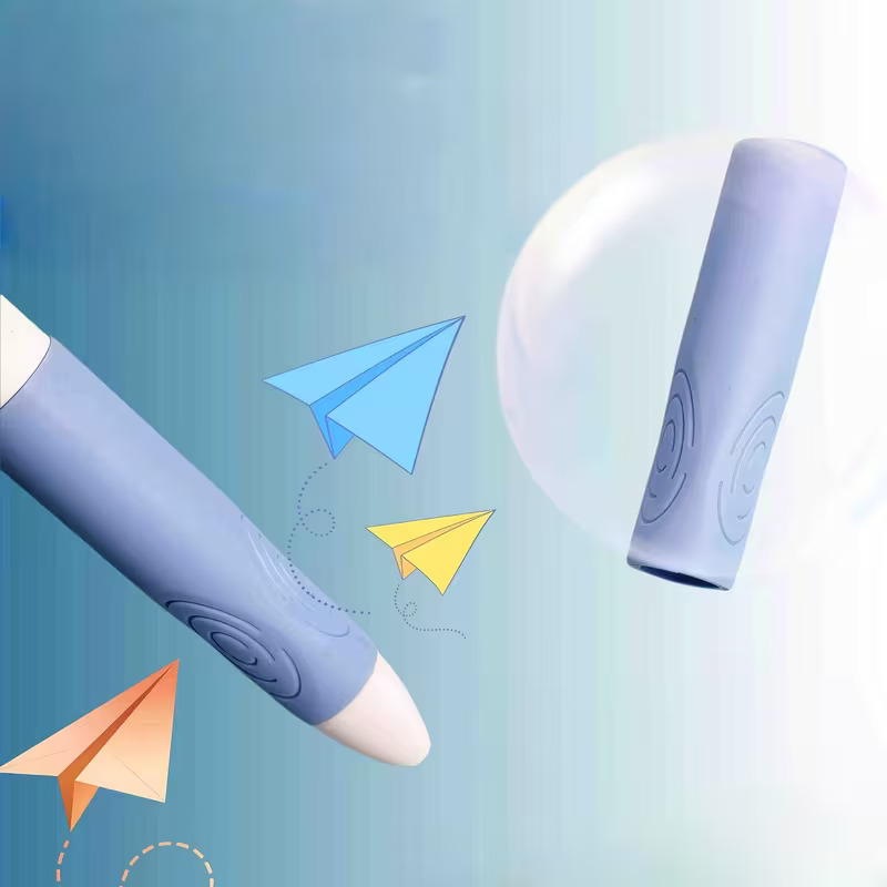 Erasable Gel Pen 5Pcs Set – 0.5mm Blue Ink Writing Pen with Eraser Cap & Cute Cartoon Design, Retractable Click Pen for School, Office & Kids Erasable Pen Set