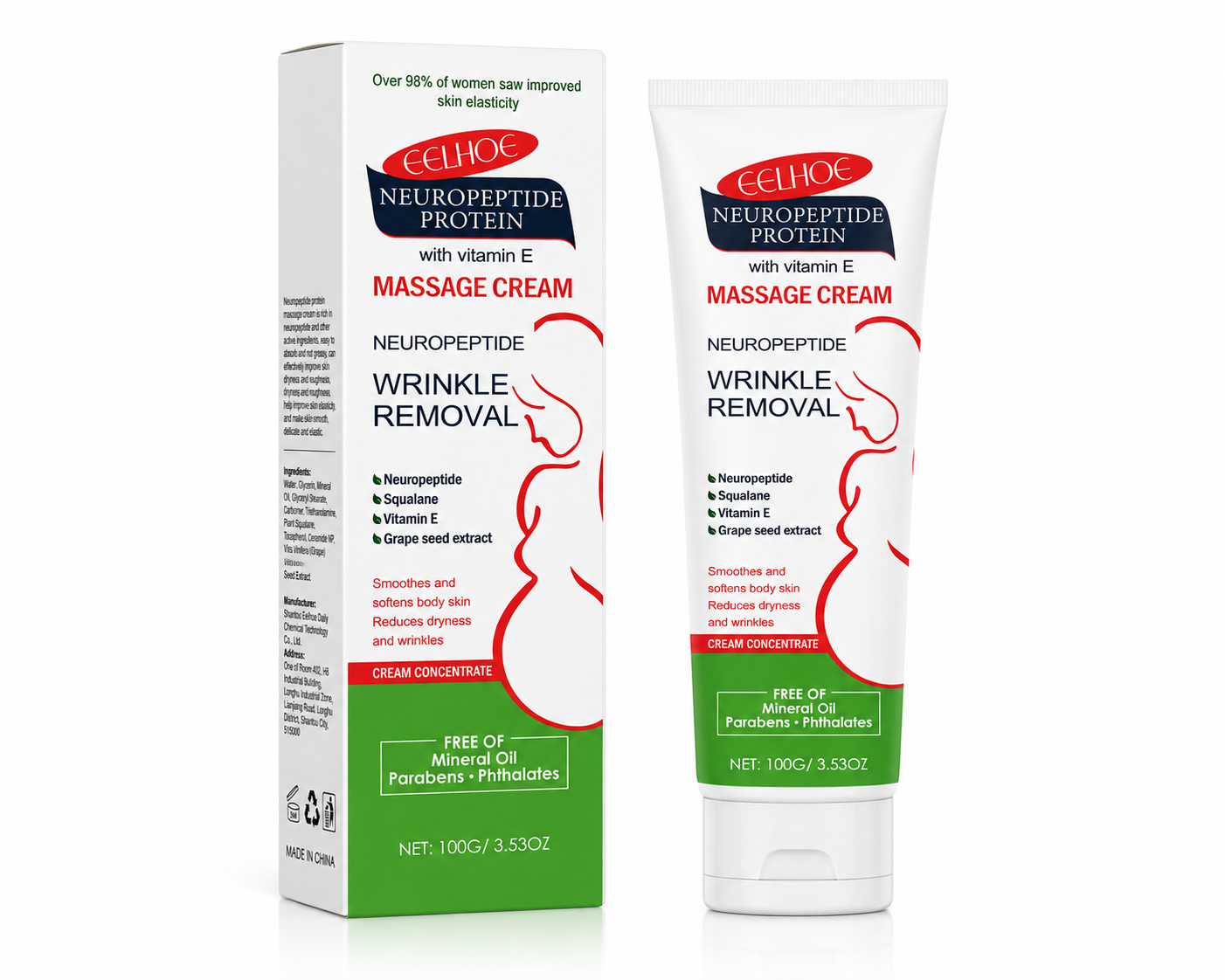 NeuroPeptide Protein Massage Cream for Wrinkle Remover | stretchmarks removal cream– Vitamin E, Squalane & Grape Seed Extract Anti-Aging Moisturizing Cream 100g