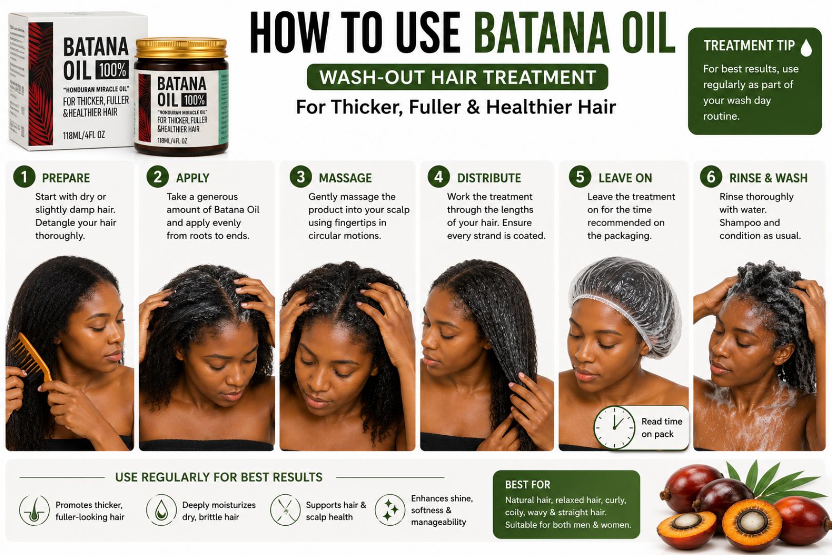 100% Pure Batana Oil 118ml for Hair Growth, Hair treatment ,Hair Loss, Bald Spots, Thinning Hair, Receding Hairline, Damaged Hair, Stronger Thicker Fuller Natural African Hair & Scalp Care