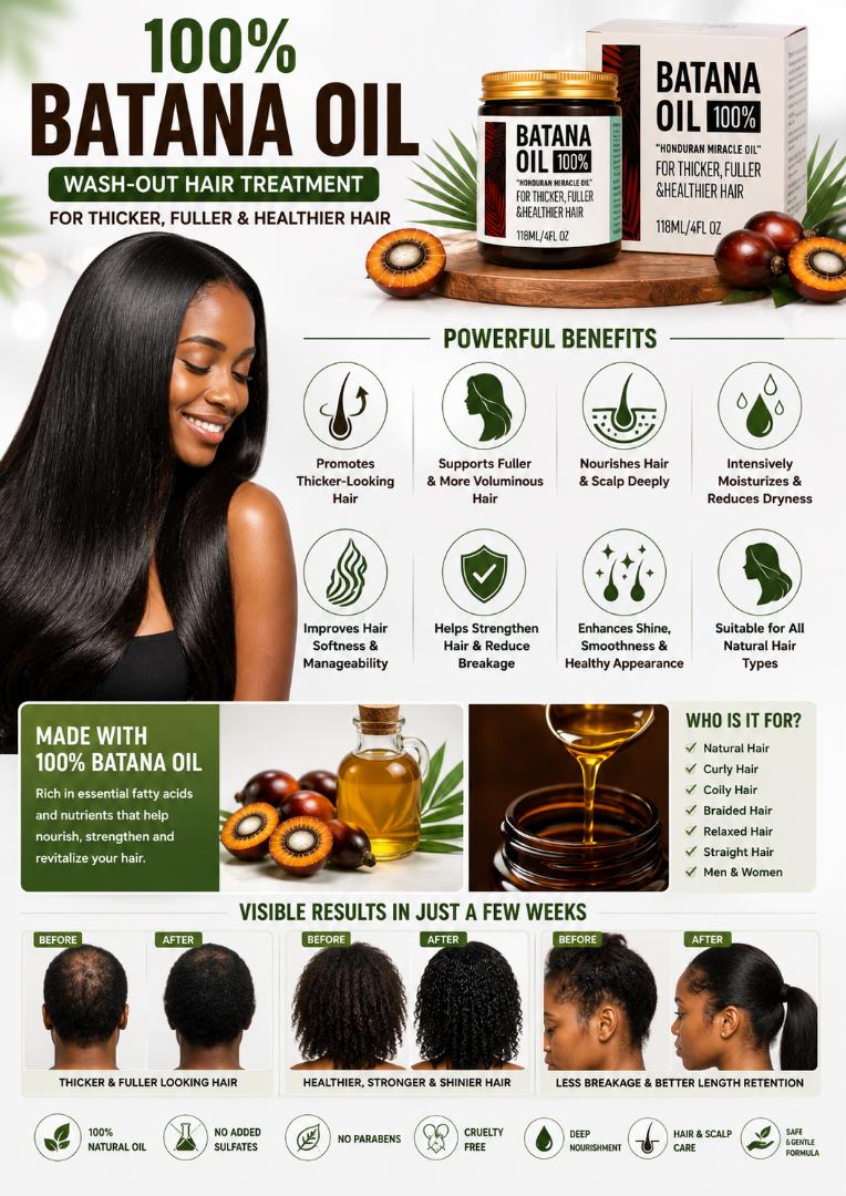 100% Pure Batana Oil 118ml for Hair Growth, Hair treatment ,Hair Loss, Bald Spots, Thinning Hair, Receding Hairline, Damaged Hair, Stronger Thicker Fuller Natural African Hair & Scalp Care