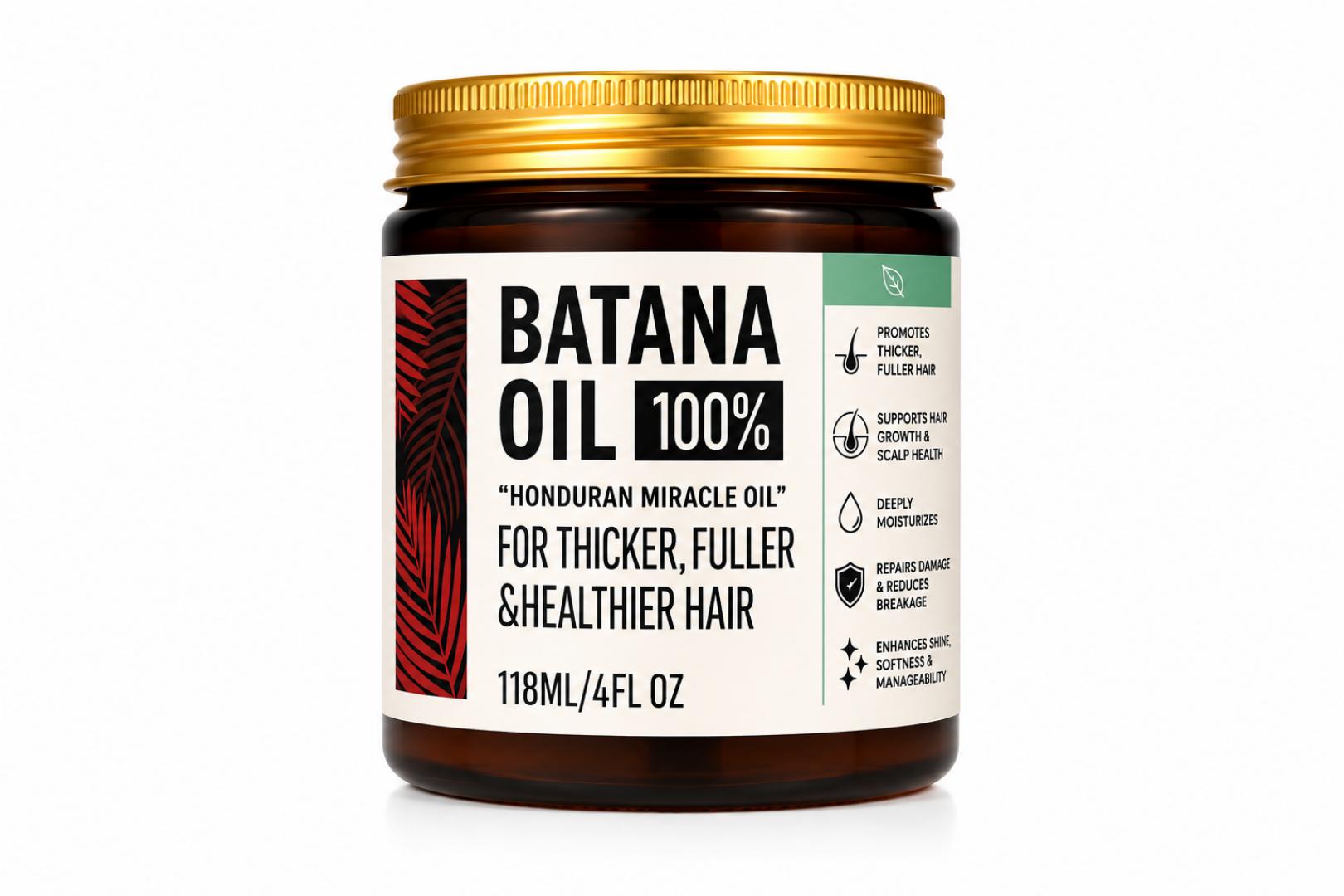 100% Pure Batana Oil 118ml for Hair Growth, Hair treatment ,Hair Loss, Bald Spots, Thinning Hair, Receding Hairline, Damaged Hair, Stronger Thicker Fuller Natural African Hair & Scalp Care