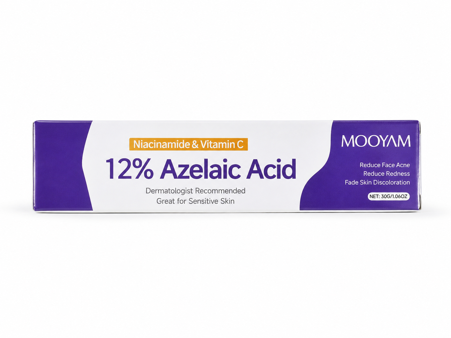 MOOYAM 12% Azelaic Acid Face Cream with Niacinamide and Vitamin C for Acne Dark Spots Hyperpigmentation Acne Marks Redness Blemishes Uneven Skin Tone Pore Care Sensitive Skin 20g