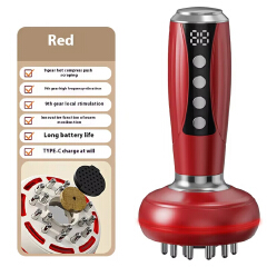 Electric EMS Microcurrent Gua Sha Massager Red Light Heat Therapy Body Anti Cellulite Slimming Vibration Meridian Brush