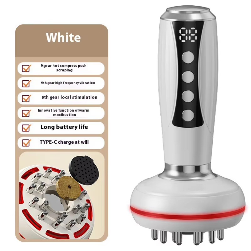 Electric EMS Microcurrent Gua Sha Massager Red Light Heat Therapy Body Anti Cellulite Slimming Vibration Meridian Brush