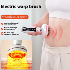 Electric EMS Microcurrent Gua Sha Massager Red Light Heat Therapy Body Anti Cellulite Slimming Vibration Meridian Brush