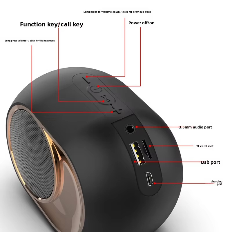 New Home X6 Bluetooth Speaker TWS Wireless Subwoofer Card Mini Bluetooth Speaker subwoofer hight powerful charge