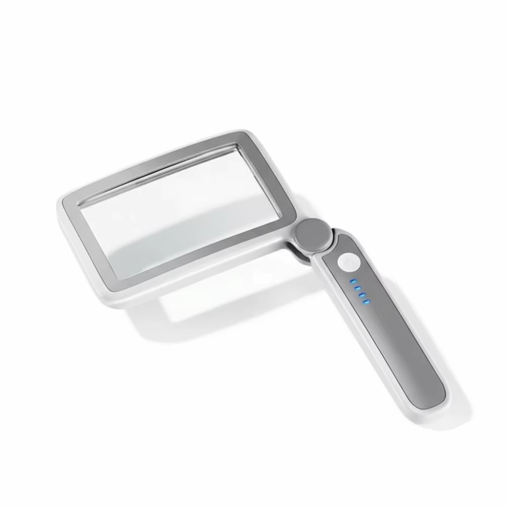 4X Magnification Magnifying Glass 10 LED Lights 3 Lighting Modes Rechargeable Magnifier USB Rechargeable Large Lens