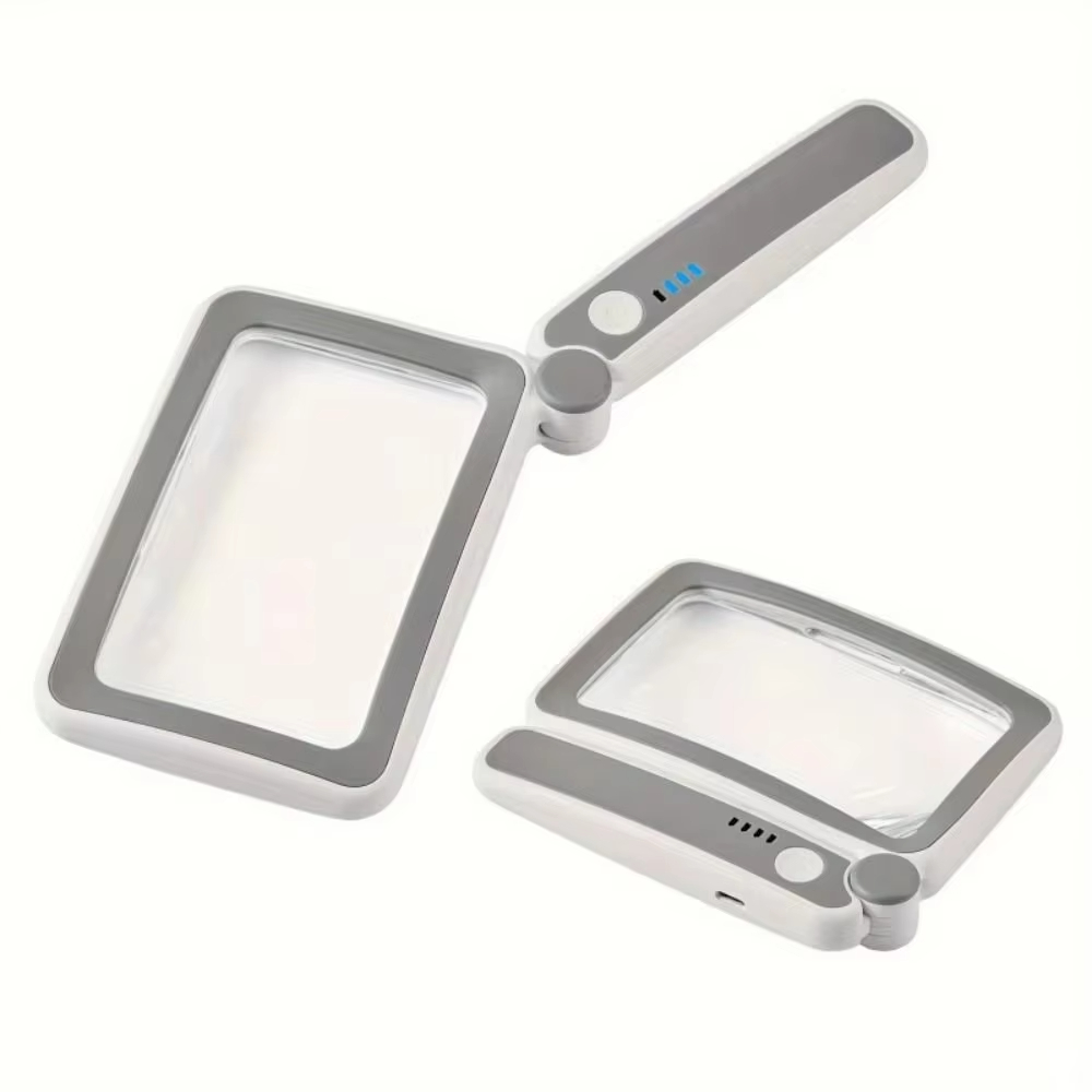 4X Magnification Magnifying Glass 10 LED Lights 3 Lighting Modes Rechargeable Magnifier USB Rechargeable Large Lens