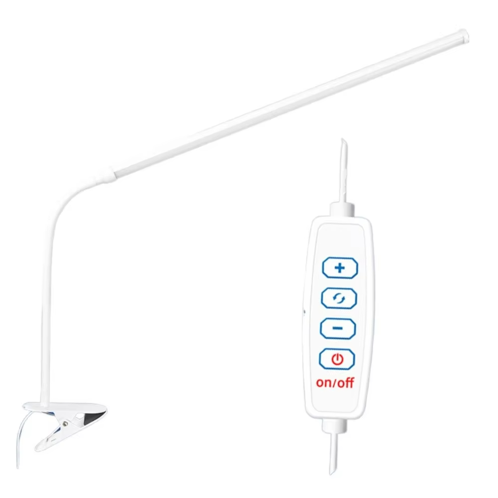 Eye-Caring LED Clip-on Desk Lamp 3 Mode Colors Long Arms Reading Study Light Flexible Adjustable Brightness Nail Art Lamp