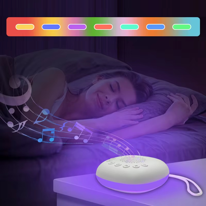2-in-1 White Noise Sound Machine USB Portable Baby Sleep Machine 20 Soothing Sound LED Night Light Built-in Rechargeable Battery