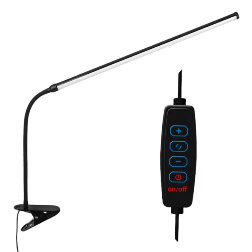 Eye-Caring LED Clip-on Desk Lamp 3 Mode Colors Long Arms Reading Study Light Flexible Adjustable Brightness Nail Art Lamp