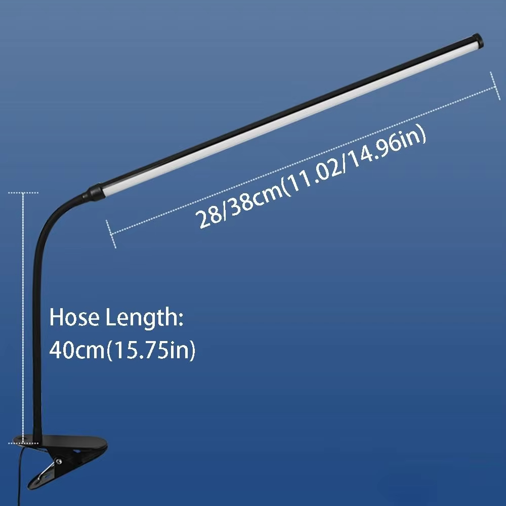 Eye-Caring LED Clip-on Desk Lamp 3 Mode Colors Long Arms Reading Study Light Flexible Adjustable Brightness Nail Art Lamp