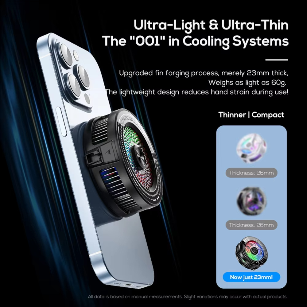 15W Magnetic Clip-on Semiconductor Phone Cooler With Digital Display Light Three-speed Adjustable AI Mobile Ice Cooling Radiator