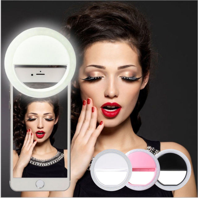 Portable Mini Phone Selfie LED Ring Light Spotlight 36 LED Flash Light Pocket Clip Photography Smartphone