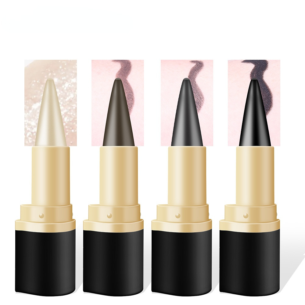 Waterproof eyeliner matte quick drying single head rich eyeliner ointment makeup item 04Black One size view 2