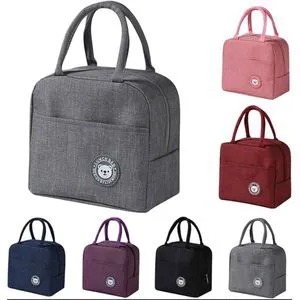 🔥HOT SALES ARRIVALS!! Insulated Lunch Box Portable Canvas Lunch Bag Thermal Food Picnic Lunch Bags For Women & Kid Capacity-6 liters With tin foil inside, can use as both insulated and cooler.