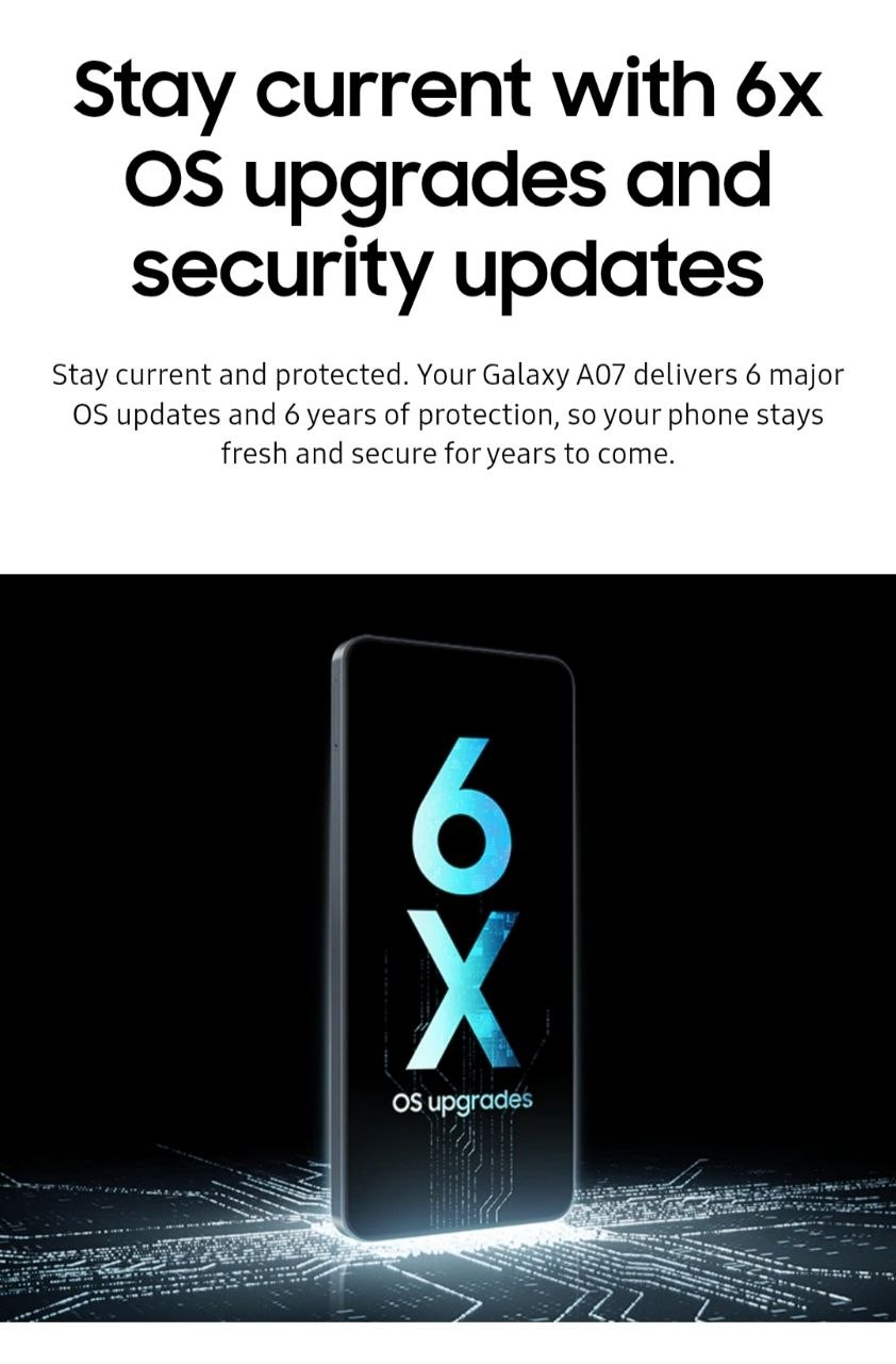 Samsung Galaxy A07 4G - Power to play, stream, and multitask all at once - Comes with a free 25W Adapter and phone cover
