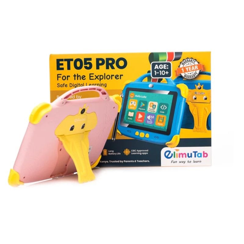 ElimuTab ET05 Pro - Educational tablet designed for children aged 3 to 12 - Preloaded with curriculum-aligned content (CBC, Cambridge, Montessori) and robust parental controls.