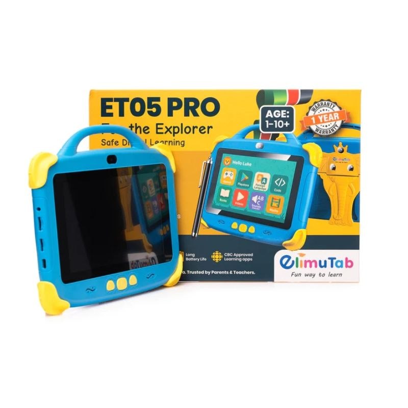 ElimuTab ET05 Pro - Educational tablet designed for children aged 3 to 12 - Preloaded with curriculum-aligned content (CBC, Cambridge, Montessori) and robust parental controls.