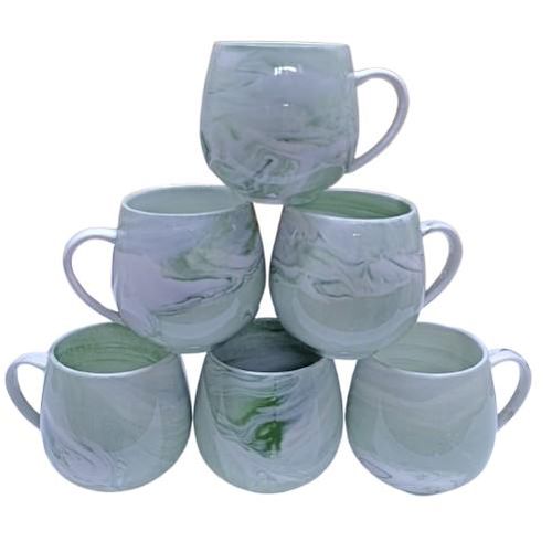 Marble mug set is a perfect choice🍁🍁6PCS Marble Design Ceramic Coffee Mug Set – Modern Tea & Coffee Cups With Handle – Elegant Kitchen Drinkware Set💃modern marble design gives the mugs a stylish ap