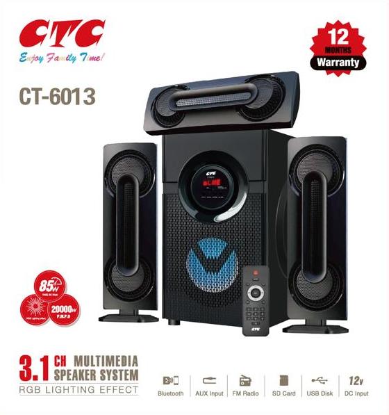 OFFER🍁OFFER‼️CT-6013 3.1CH Multimedia Speaker System 20000W PMPO, Bluetooth, Black👀powerful and stylish sound solution designed for music lovers, movie enthusiasts, gamers, and party hosts. Built to