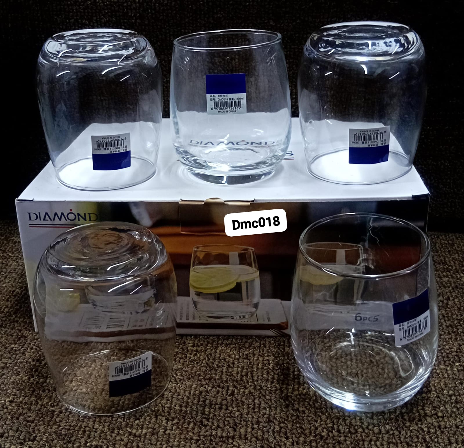 STRONG✨AMAZING✔️✔️Nice One Set of 6pcs 225ML High Quality Glass Whiskey Glass Glassware Cup✨made from high-quality silicate glass that is durable and long-lasting. The glasses feature an elegant and t