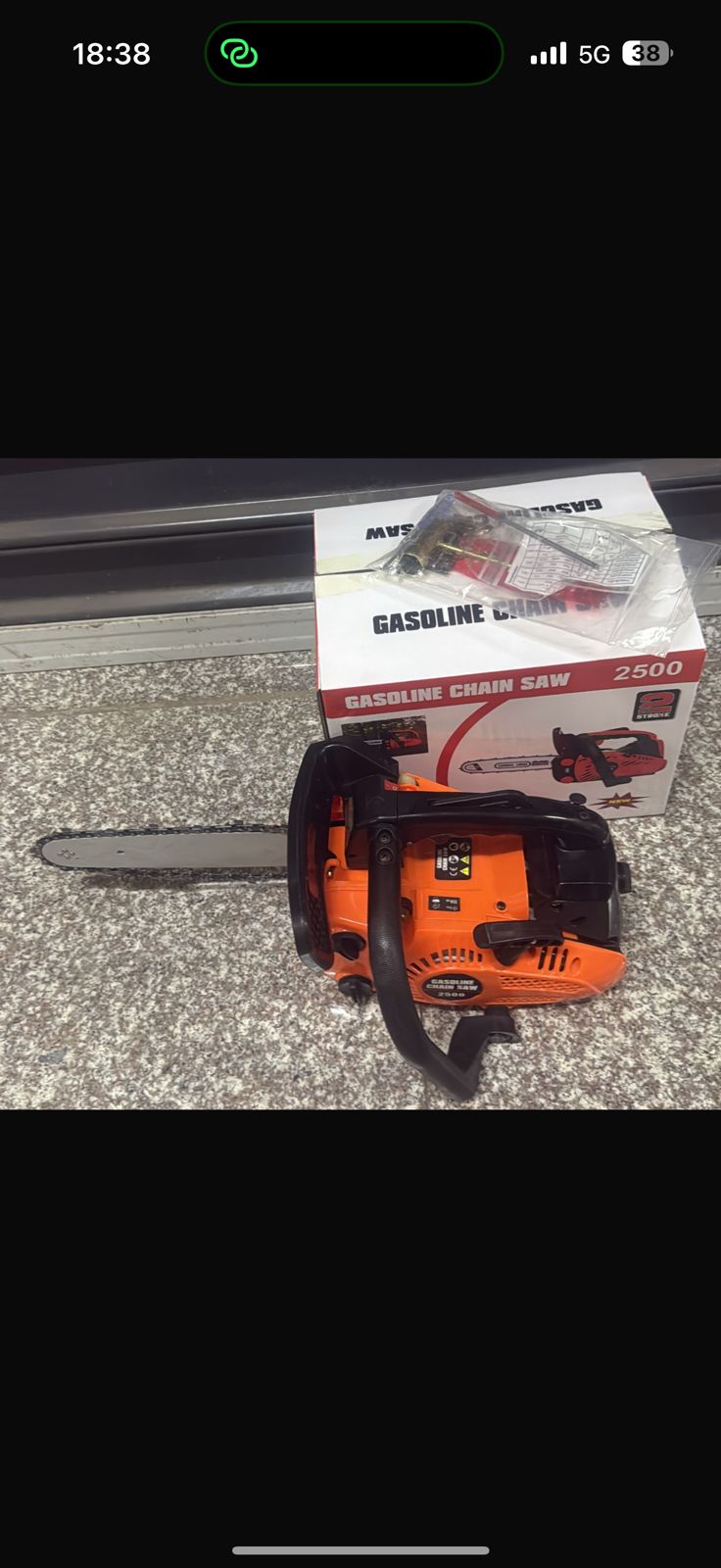 SHOP WITH US🔥🔥Domestic gasoline chain saw 12inches💦power, 0.8Kw\12000rpm

Fuel\oil mixer rate 25:1

Bar size 12 inches

weight 5kg

carton size 30*22*23.5cm
