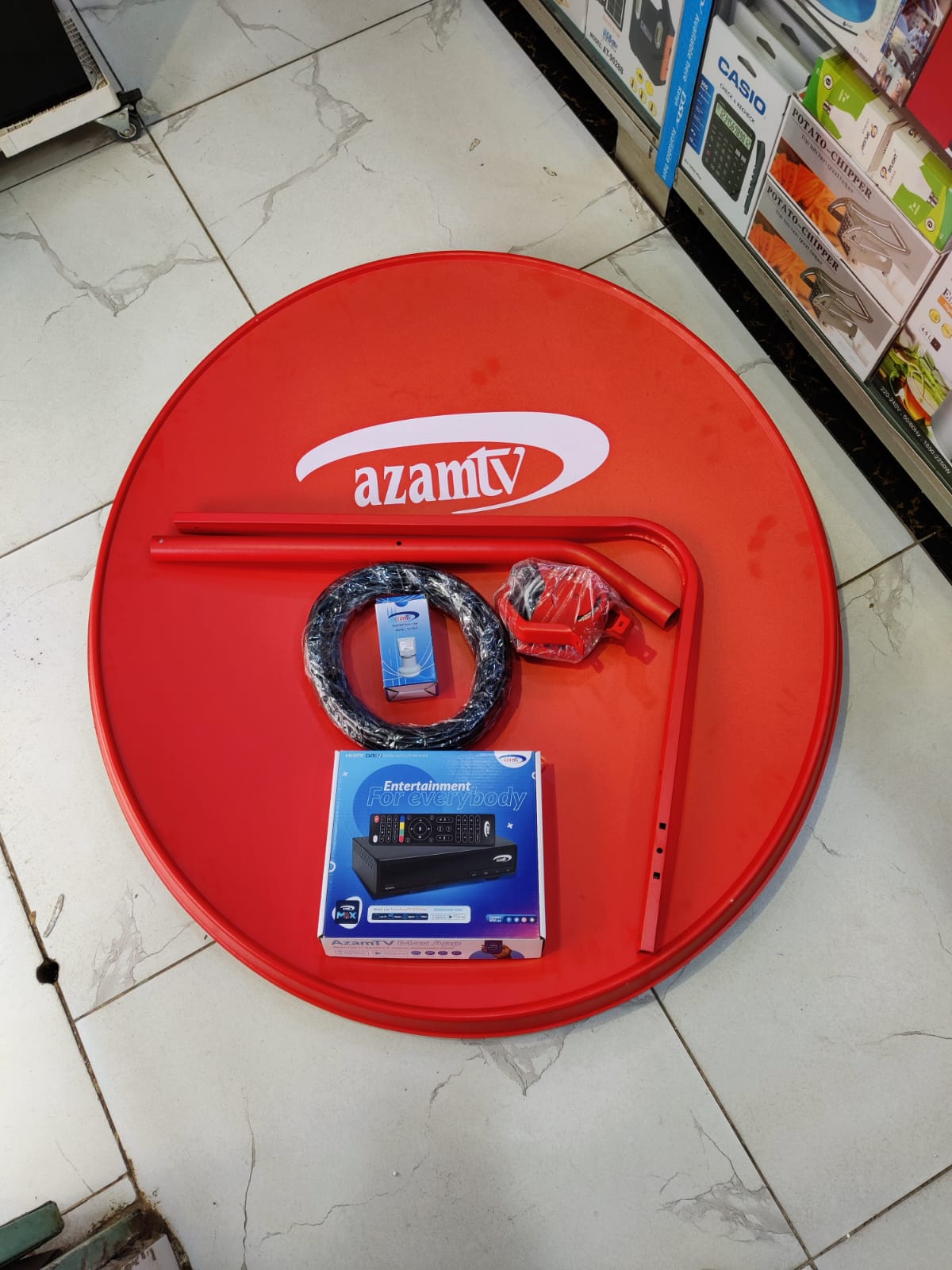 OFFER‼️OFFER✔️✔️Azam Easy Installation Tv Complete Full Kit Dish with HD Tv Decorder, All Cables, Mounting Bracket🍁all-in-one solution designed to deliver reliable and clear television entertainment.