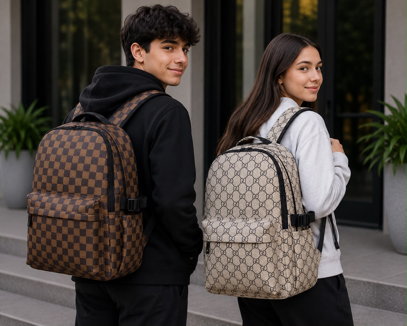 ‼️‼️ New in ‼️‼️

✅High quality unisex  leather backpack 
 ✅Perfect for work, school and adventure 
Available in 2 prints 
✅Chic and Classy