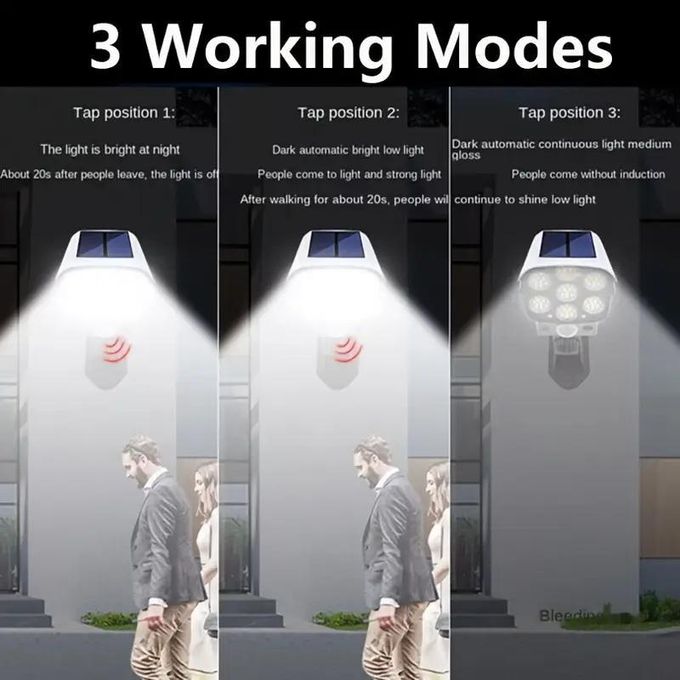 🎆👀👁️JSOT 200W Solar Monitoring Lamp Dummy CCTV Camera Outdoor Security Light With Remote – Motion Sensor Waterproof LED Wall Light✔️✔️designed to look like a real CCTV camera while providing bright