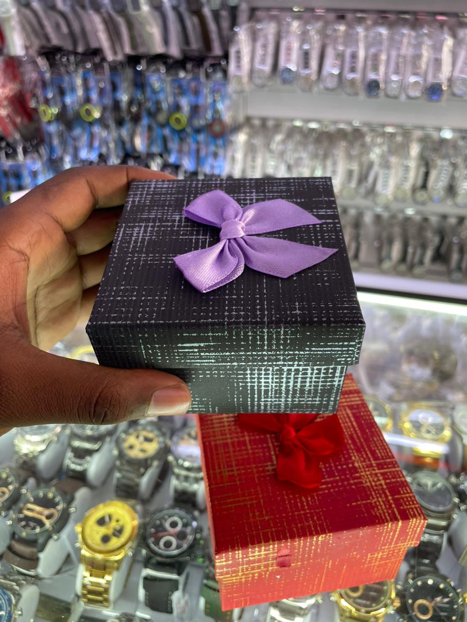 Luxury Square Gift Box with Satin Bow Tie | Premium Watch & Jewelry Packaging Organizer Case