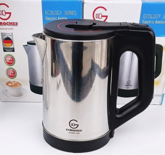 EuroChef Ecology Series 2.0L Stainless Steel Fast-Boil Electric Kettle