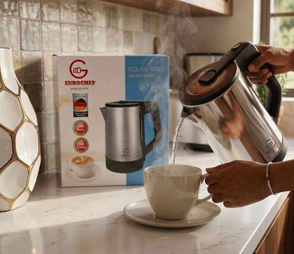 EuroChef Ecology Series 2.0L Stainless Steel Fast-Boil Electric Kettle