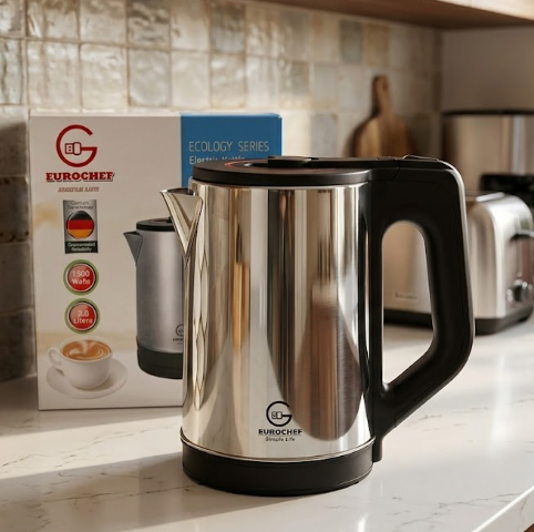 EuroChef Ecology Series 2.0L Stainless Steel Fast-Boil Electric Kettle