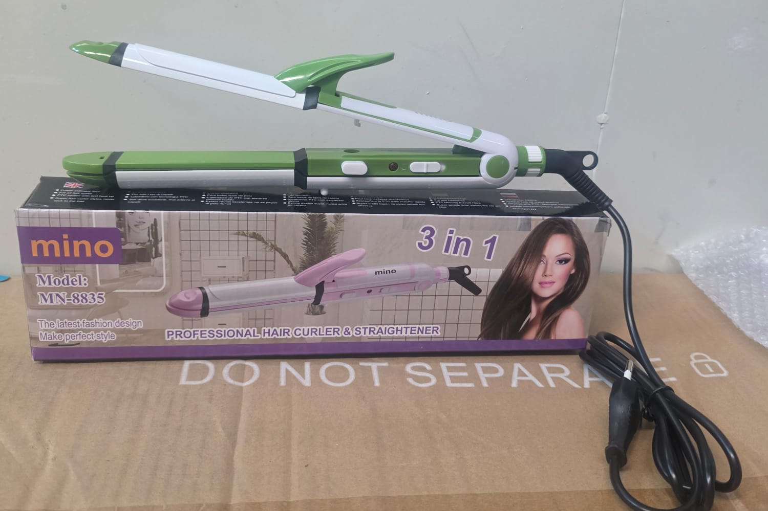 3-in-1 Hair Straightener, Curler & Styler - Ceramic Plates for Smooth, Shiny Hair, Quick Heat-Up, Adjustable Temperature for All Hair Types